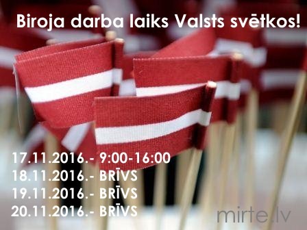 Darba laiks svētkos MIRTE